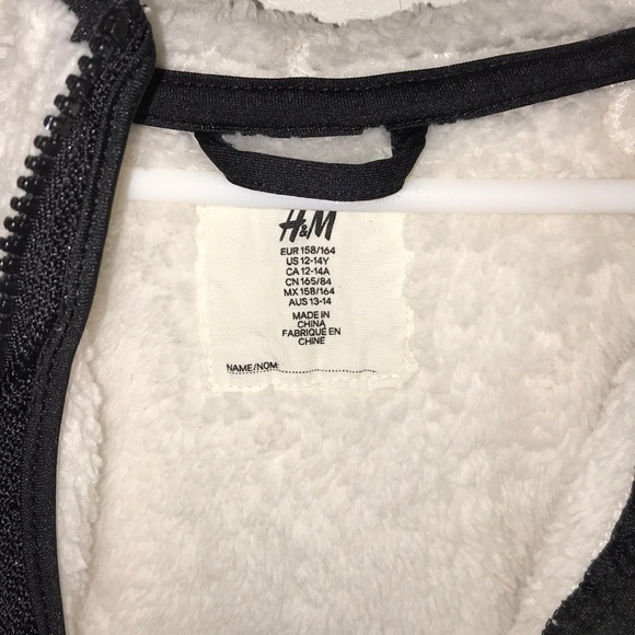 H&M Kids White Plush Zip-up Hoodie - Picture 4 of 6